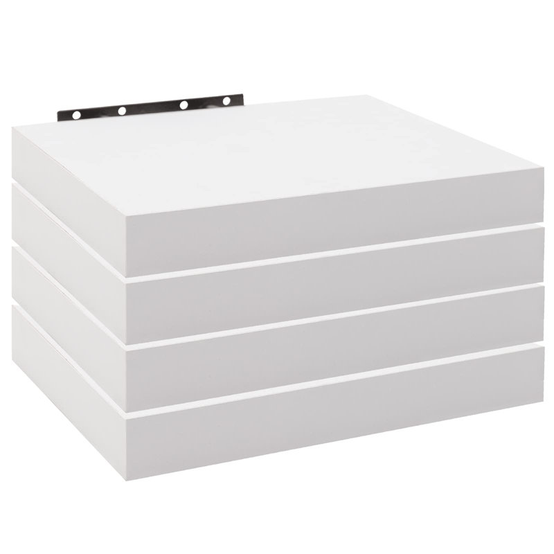 Gatlen 4 Piece Floating Shelf, White, 3.8cm H x 100cm W x 22.9cm D