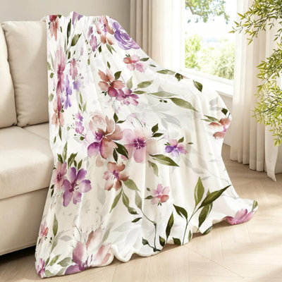 Clear Ultra Soft Flannel Fleece Throw Blanket,Seamless Classic with Single-Sided Print