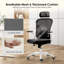 Fauteuil de bureau ergonomique en filet à haut dossier, appui-tête rotatif réglable et chaise de bureau de soutien lombaire vertical avec accoudoirs rabattables, fauteuil à bascule 90 ° à 120 ° pour salle de jeux de bureau-714370136-714370137