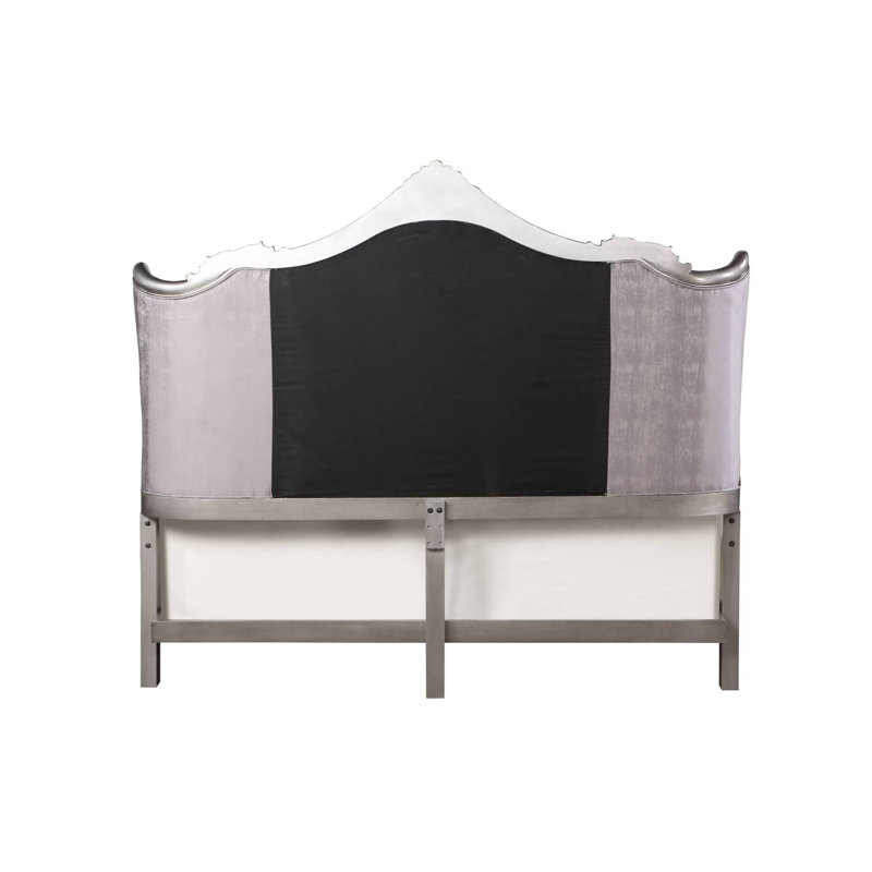 Velours Ariane et finition platine antique, Grand lit