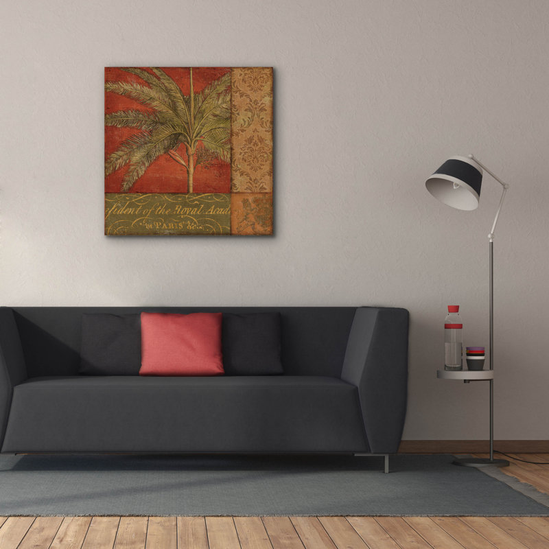 «Golden Palm II» par NBL Studio, art mural en verre acrylique, H 37 po x l 37 po x P 1,5 po