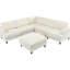 Canapé modulaire Ustyle pour la maison, tissu beige, structure en contreplaqué, 6 sièges, coussins en velours côtelé, canapé avec pieds en bouleau, tissu, 6 espaces spacieux, structure,-1837702765