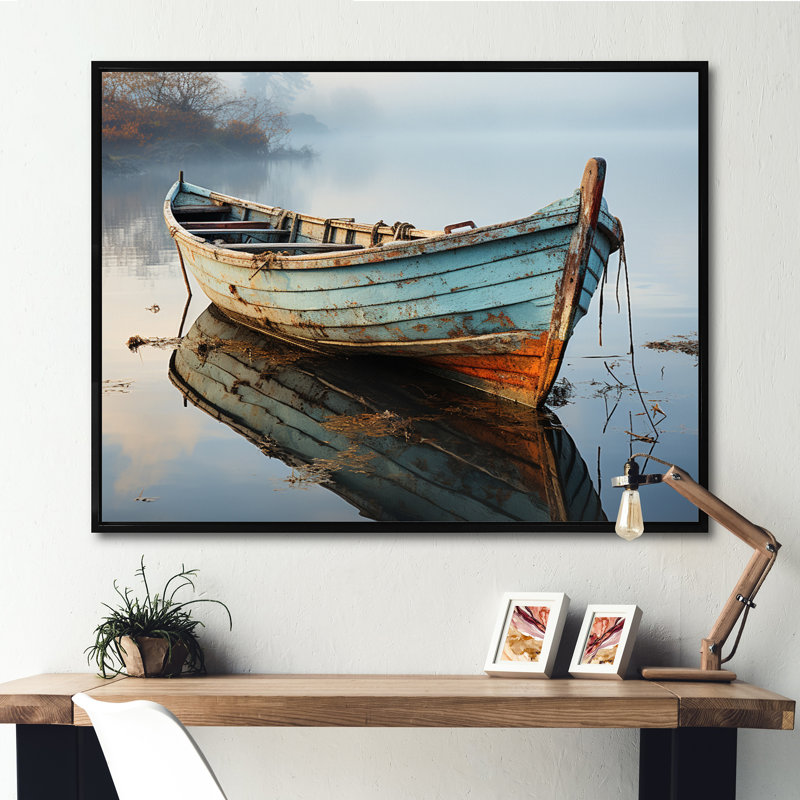 «Hadenson Boat Serene Waterscapes I», reproduction d'art sur toile encadrée, H 30 po x l 40 po x P 1,5 po