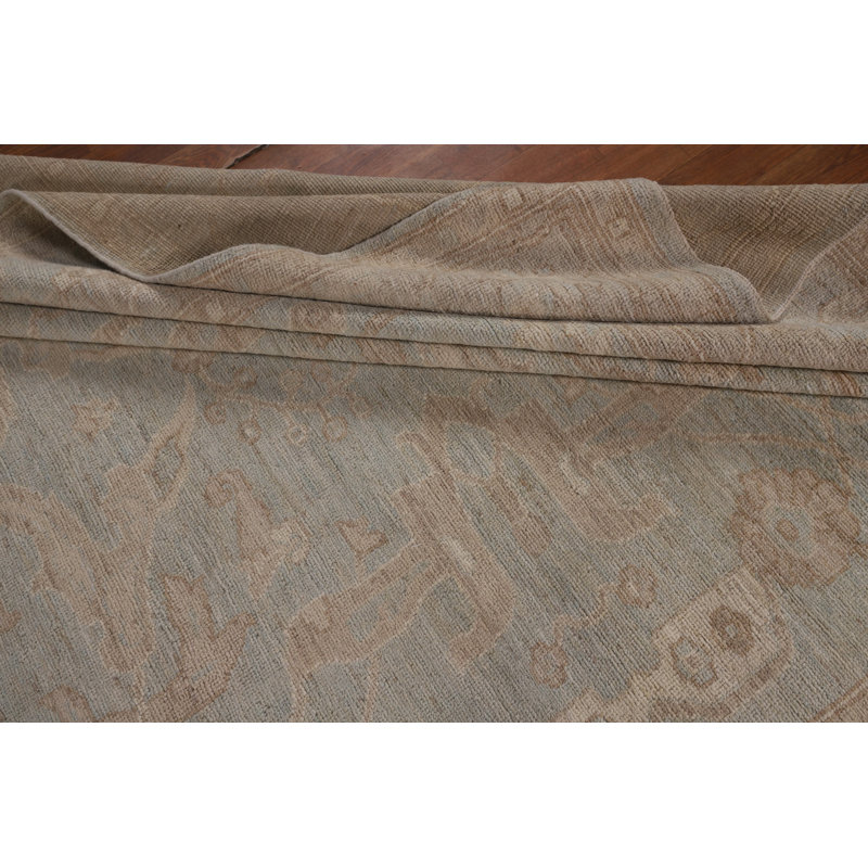 Light Blue Oushak Vegetable Dye Area Rug
