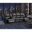 Vardie 115.8" Wide Breathable Leather Power Reclining Sectional Sofa, 4-Seater Sectional Couch with LED, Storage & Cup Holder-100537850