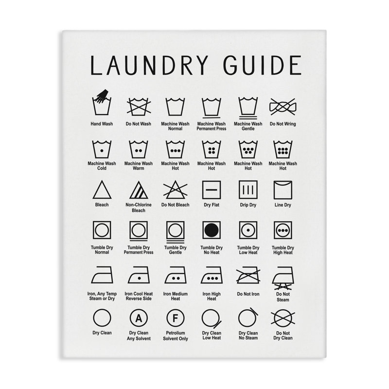Guide de nettoyage Minimal Laundry Guide, H 20 po x l 16 po