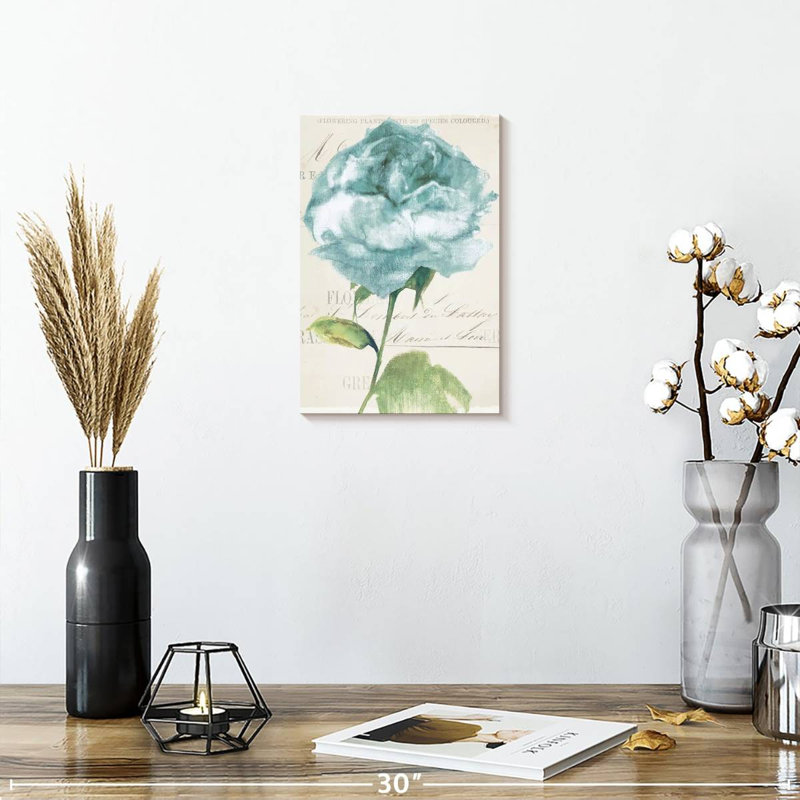 Harnek antique floral II bleu rétro, H 12 po x l 8 po
