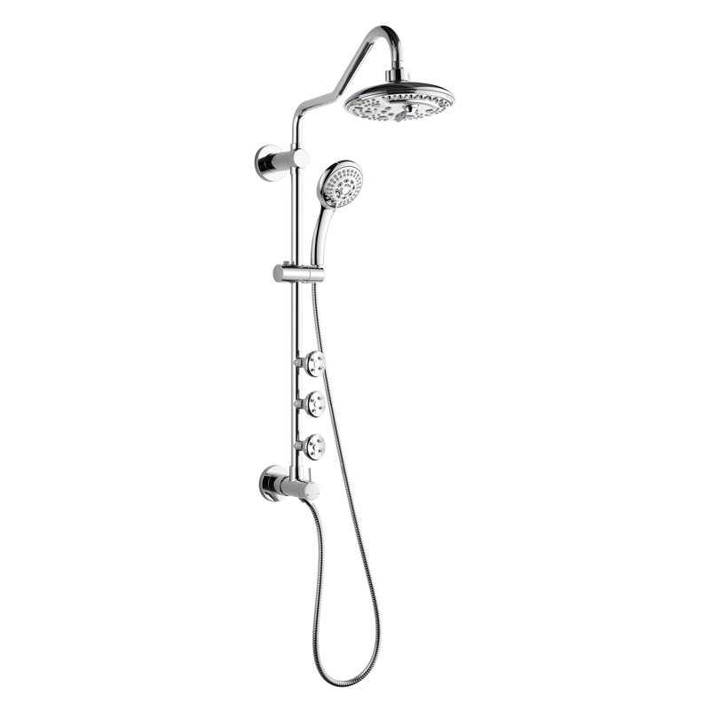 Douche de rénovation FORNO ACQUA AcquaSPA, pluie de tête, pomme de douche de 8 pouces, pomme de douche à main, jets de corps, inverseur 6 fonctions, débit de 1,8 GPM
