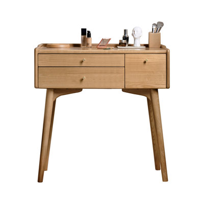 31.5"W Solid Ash Makeup Vanity with 3 Drawers
