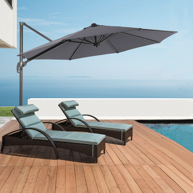 Parasol en porte-à-faux 120 po Dobromila, Gris