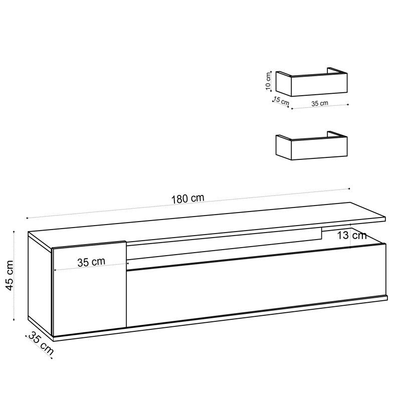 Aile Unfinished TV Stand for TVs up to 50"