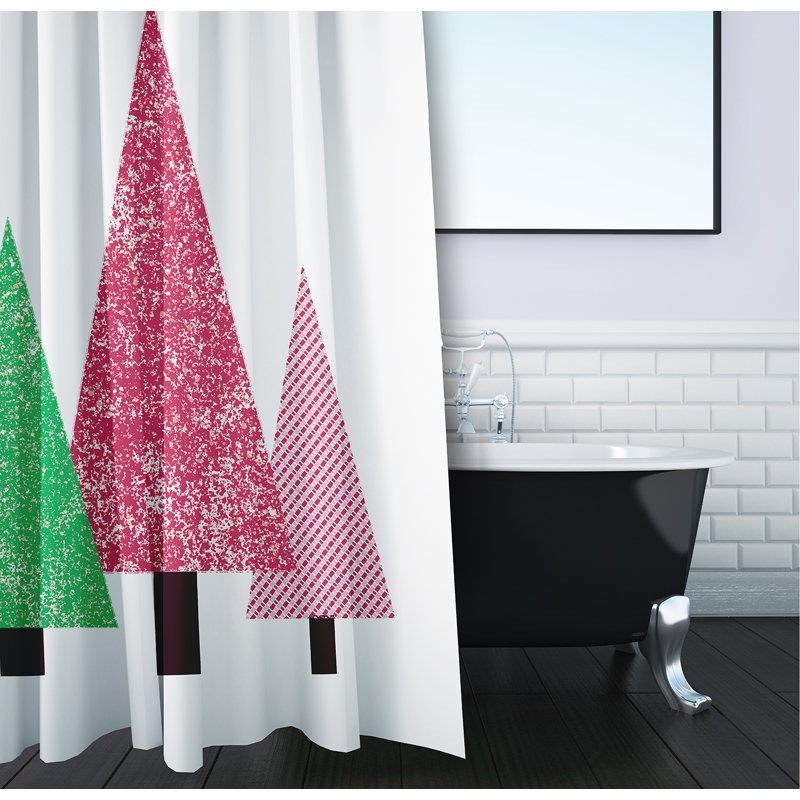 Rideau de douche Triangle Trees, Vert vif