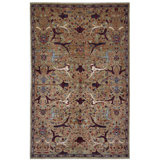 High-Quality Hand-Knotted Green And Navy Area Rug