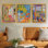 Superbe ensemble de peintures décoratives encadrées (3 pièces) de 21,7 po x 29,5 po chacune | Cadre 100% bois avec polystyrène de 0,8 pouce | Impression numérique UV | Parfait pour la décoration murale de salon, de bureau et de galerie