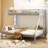 Mattek Twin XL Over Queen Metal Bunk Bed With Ladder And Guardrails-1646556581-1658238436