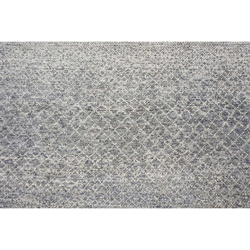 Tapis géométrique rectangulaire en laine noué à la main beige / gris, Rectangle 8 pi x 10 pi