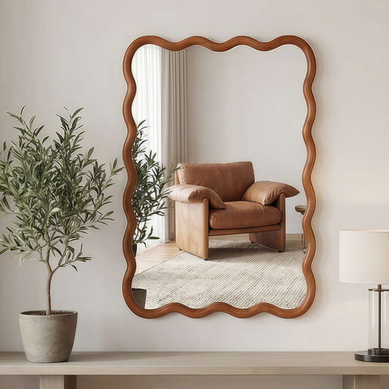 Miroir décoratif Wavy, Brun