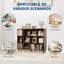 Bibliothèque 12 compartiments, 3 niveaux de rangement en bois pour le bureau de la chambre à coucher