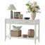 Entryway Console Table With Two Drawers, Mid-century Modern Sofa Table Behind The Couch With Solid Wood Legs-1299450748