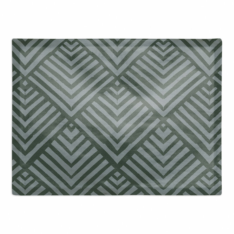 Napperon rectangulaire en coton, Gris foncé