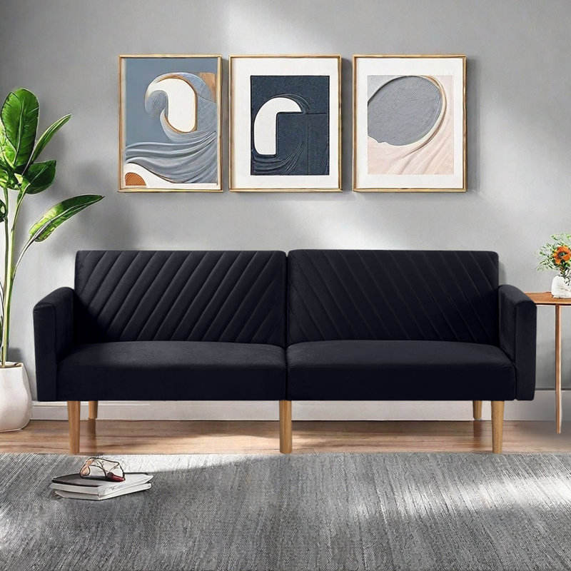 Canapé-lit futon Nahome Inbox, Noir