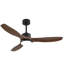 Hot Ventilateur de plafond noir moderne de 52 pouces avec lumière et 3 pales ABS avec moteur à courant continu réversible et télécommande-1643760526