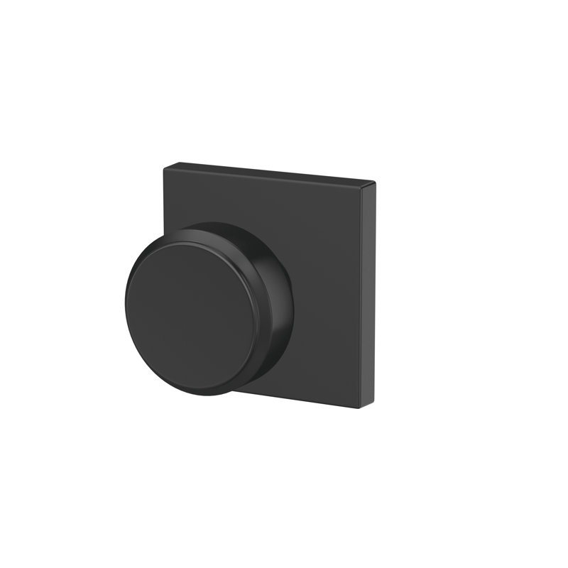 Custom Bowery Hall-Closet and Bed-Bath Knob with Collins Trim, Matte Black