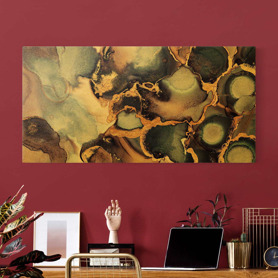 Leinwandbild Marmor Mit Gold von Elisabeth Fredriksson