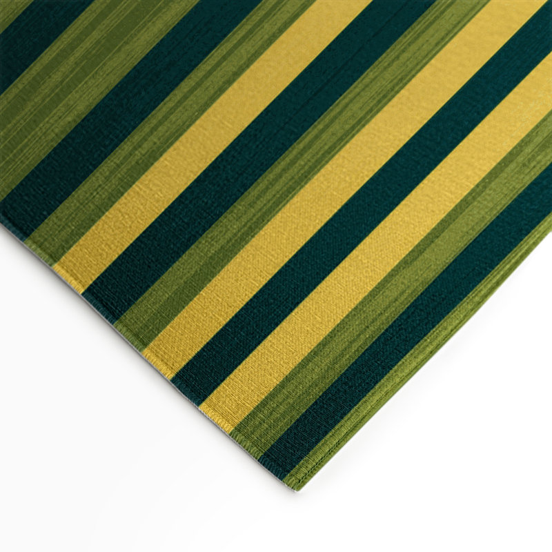 Tapis intérieur / extérieur vert HorizontalStripes, Rectangulaire 3 pi x 5 pi