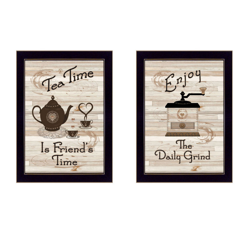 "Enjoy Tea Time" 2-Piece Vignette by Millwork Engineering, Black