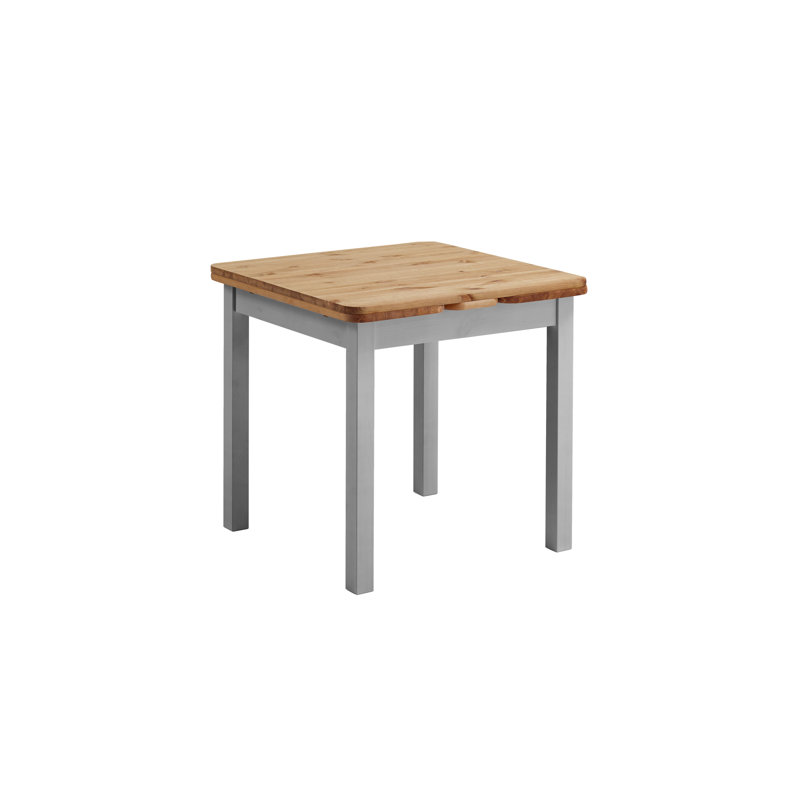 Southsea Extendable Pine Solid Wood Dining Table, Grey/Leach-coloured, H74 x L77 x W77cm