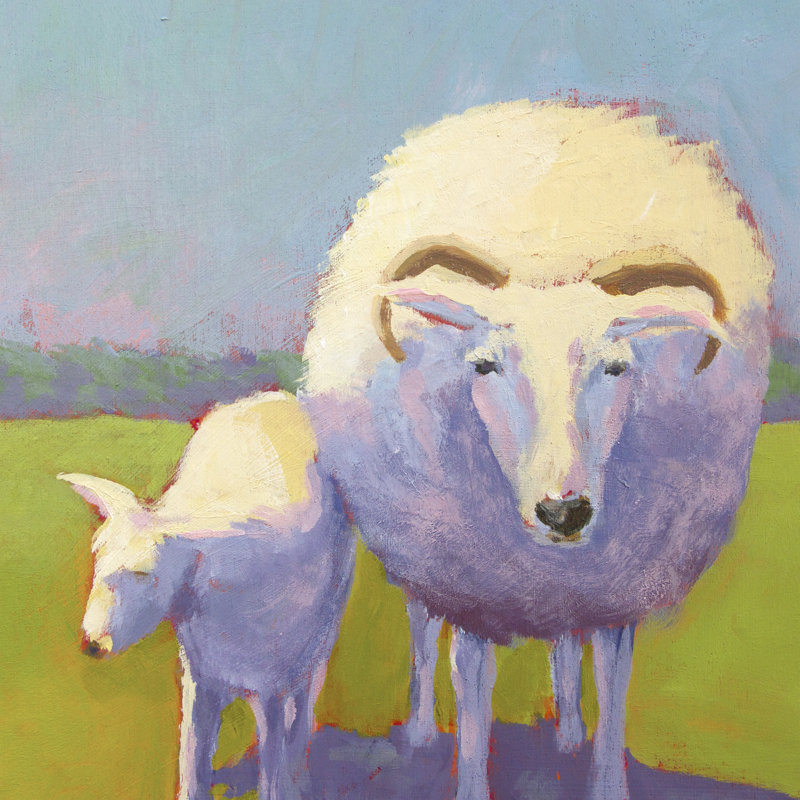 Sheep Pals II by Carol Young - Wrapped Canvas Painting, 91cm H x 91cm W