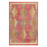Distressed Homage Hand Knotted Wool Geometric Area Rug