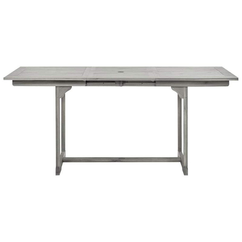 Table basse de patio en bois, L 39,4 po x L 47,2 po x H 29,5 po, gris
