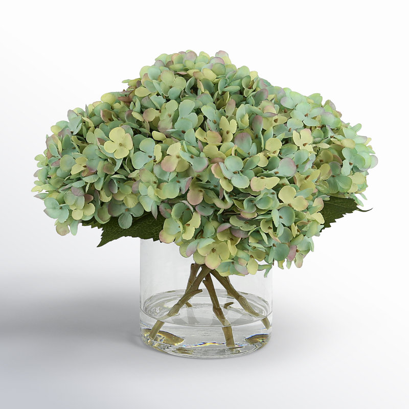 Faux Hydrangea Arrangement, Teal