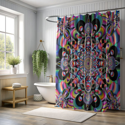 Psychedelic Designs - Rideau de douche Premium