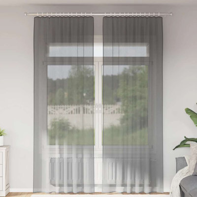Voile Curtains With Rod Pockets 2 Pcs
