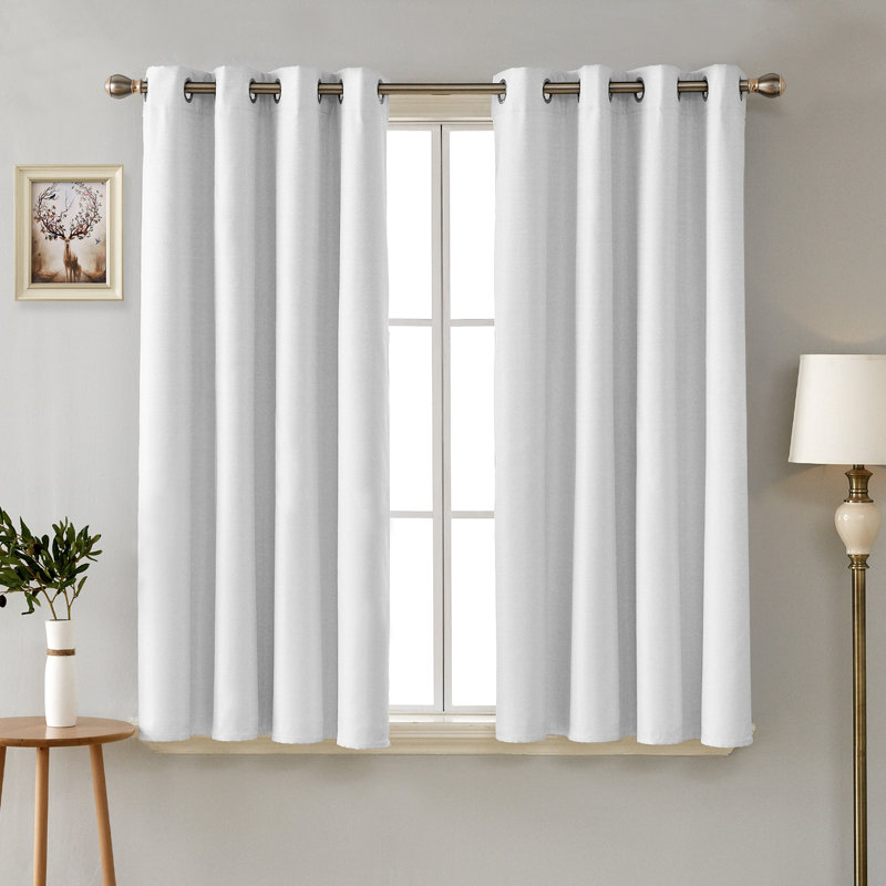 Aasia Blackout Curtain Pair, Width 117 x Drop 183 cm, Greyish White