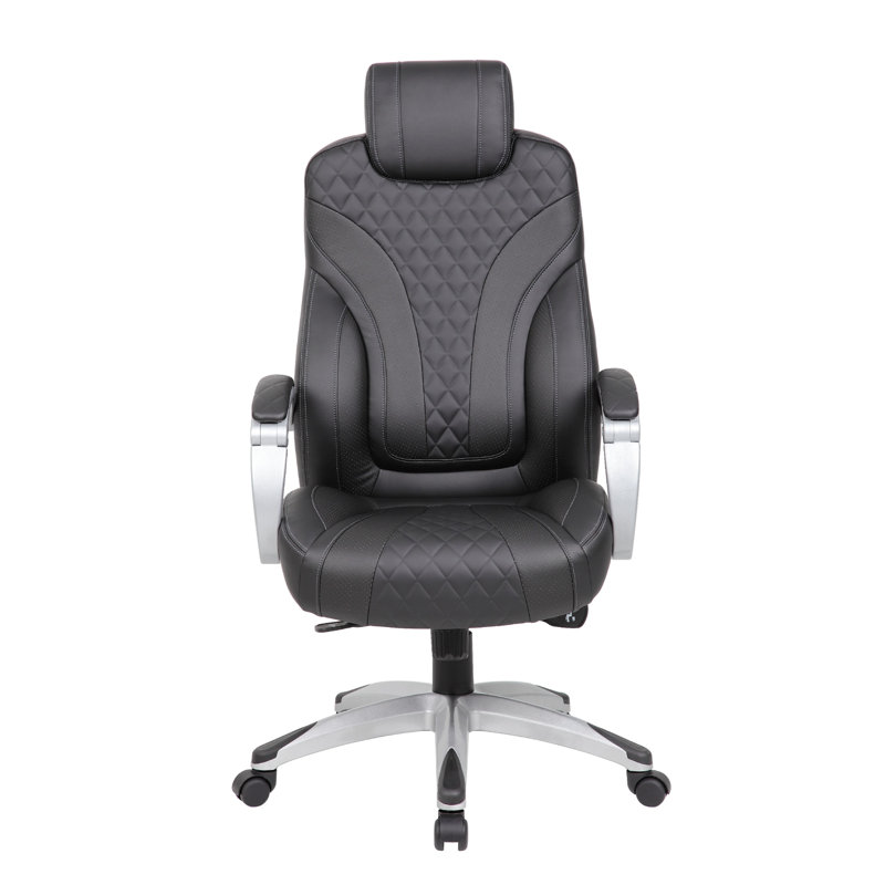 Kelly Rolling Executive Armchair, Black Stitched-Back Caressoftplus, Caressoft Vinylplus Black