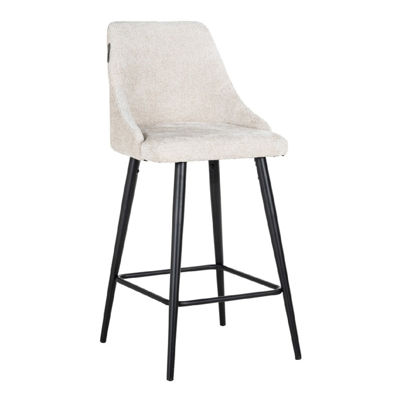 Brooke Upholstered Counter Stool with Metal Frame, Cream, Counter Stool (26" Seat Height)