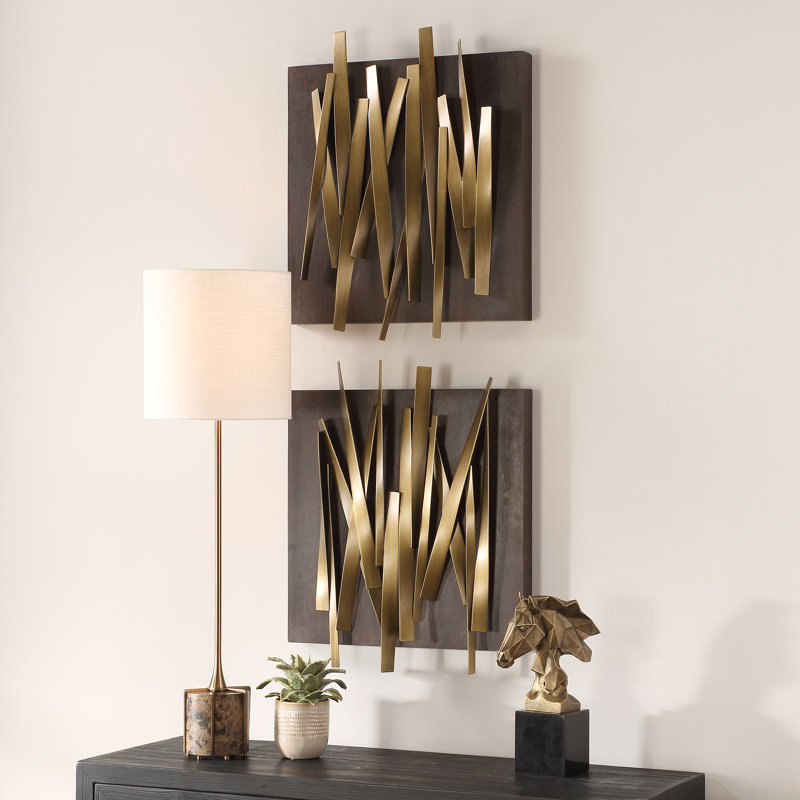 Uttermost Crosshatch Metal Wall Decor Set