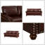Elegant Black Faux Leather Sofa with Nail Head Trim - 3-Seater Couch for Living Room-725682197