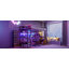 Lit mezzanine simple en métal avec poste de travail intégré, DEL et rangement multiple-755155667