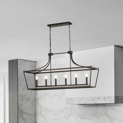 Lustre carré en cage à 6 lumières Girardo