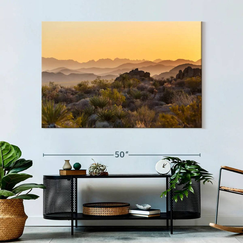Coucher de soleil sur le jardin du désert de Nicci, H 34 po x l 51 po