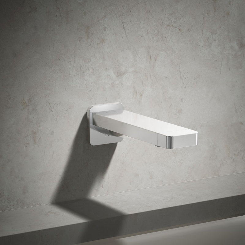 Parallel Wall Mounted Tub Spout Trim, Polished Chrome