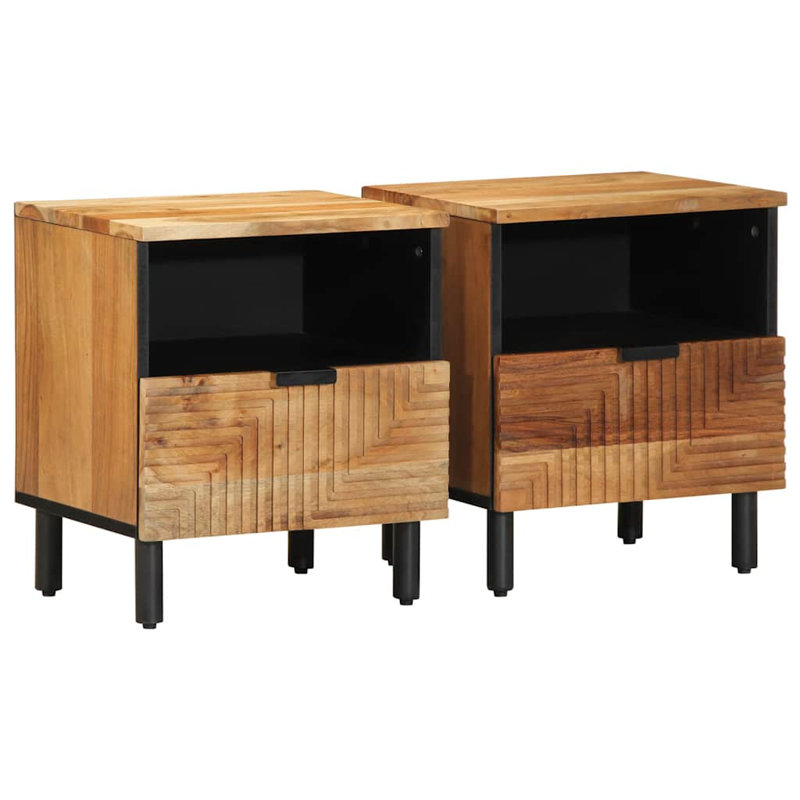 40cm W Metal Bedside Table