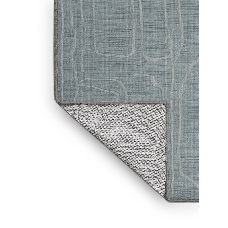 Tapis abstrait gris lavable à la machine, Rectangle 7 pi x 9 pi