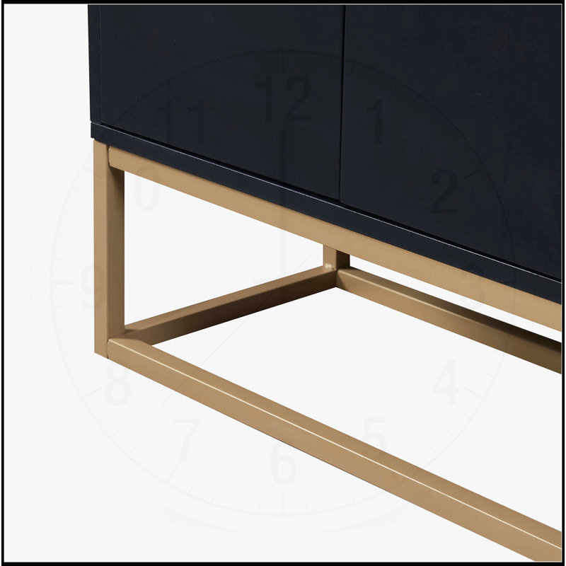 Modern Sideboard Buffet Cabinet for Dining and Entryway, Black