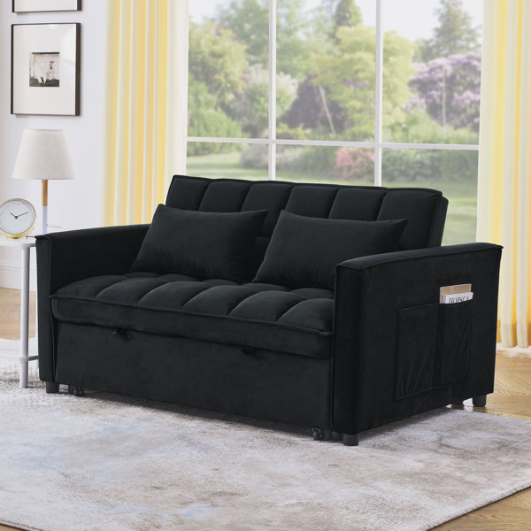 Ebern Designs Burlwood 53.94'' Velvet Sleeper Sofa - Wayfair Canada
